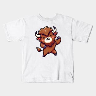 Kawaii Bison Dancing Kids T-Shirt